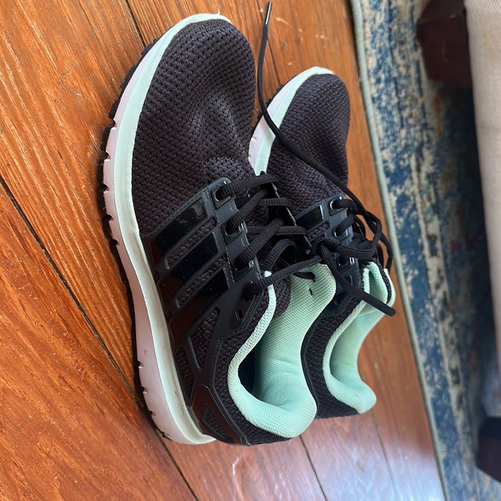 Adidas black cloud form running sneakers with mint green - Picture 2 of 5